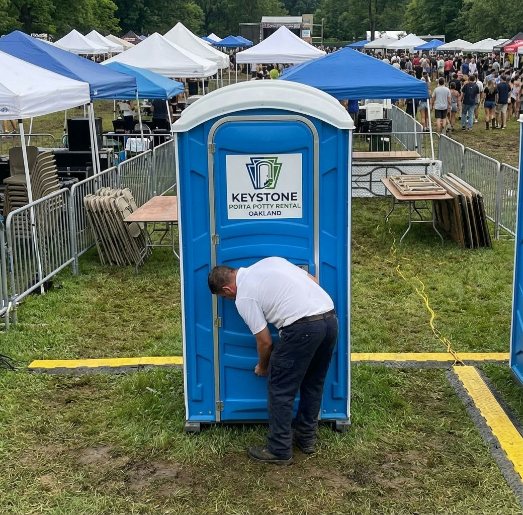 Portable toilet rental unit